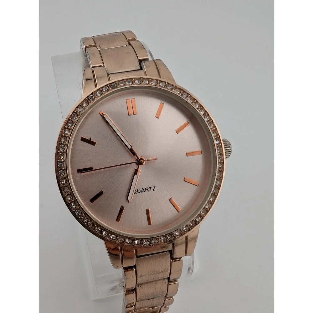 Aeropostale Watch Women 36mm Rose Gold Case Rhinestones 7